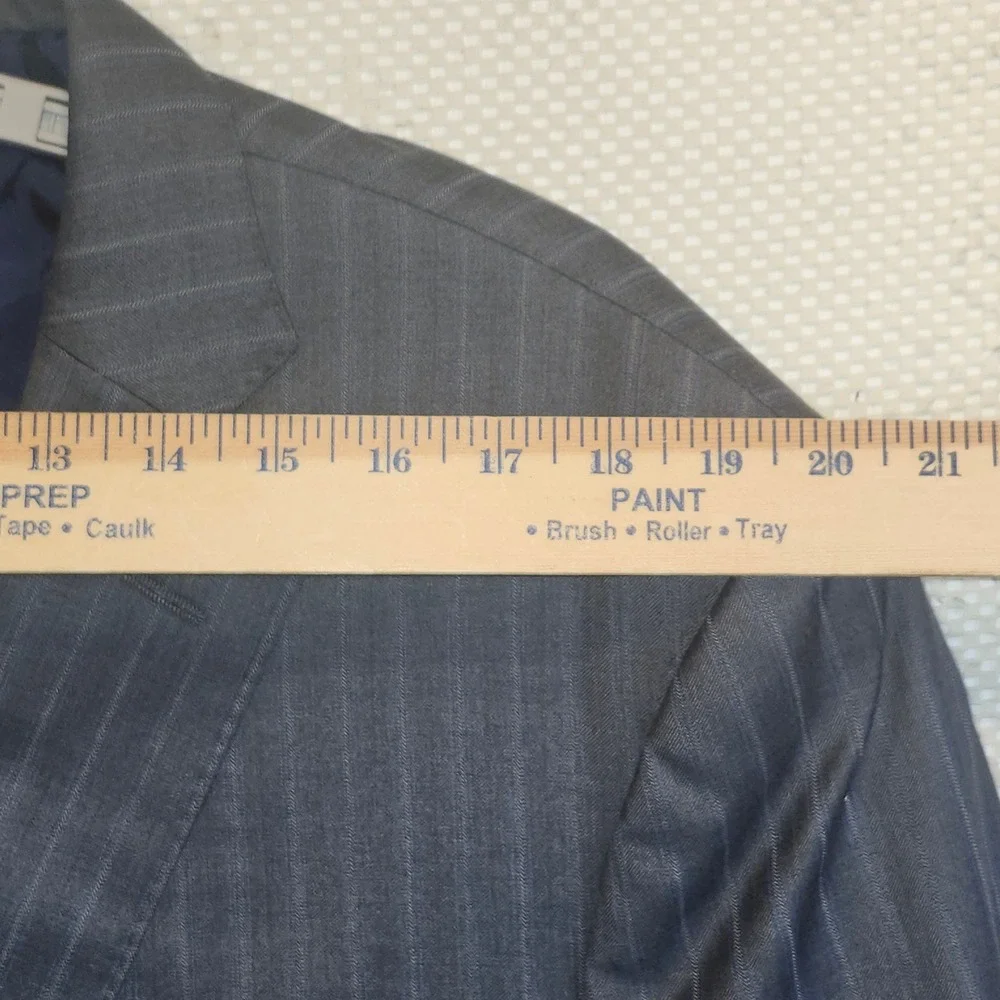 Scuderi Loro Piana Super 170s Wool Blazer Grey Pinstripe Sport Coat Italy 56 46R